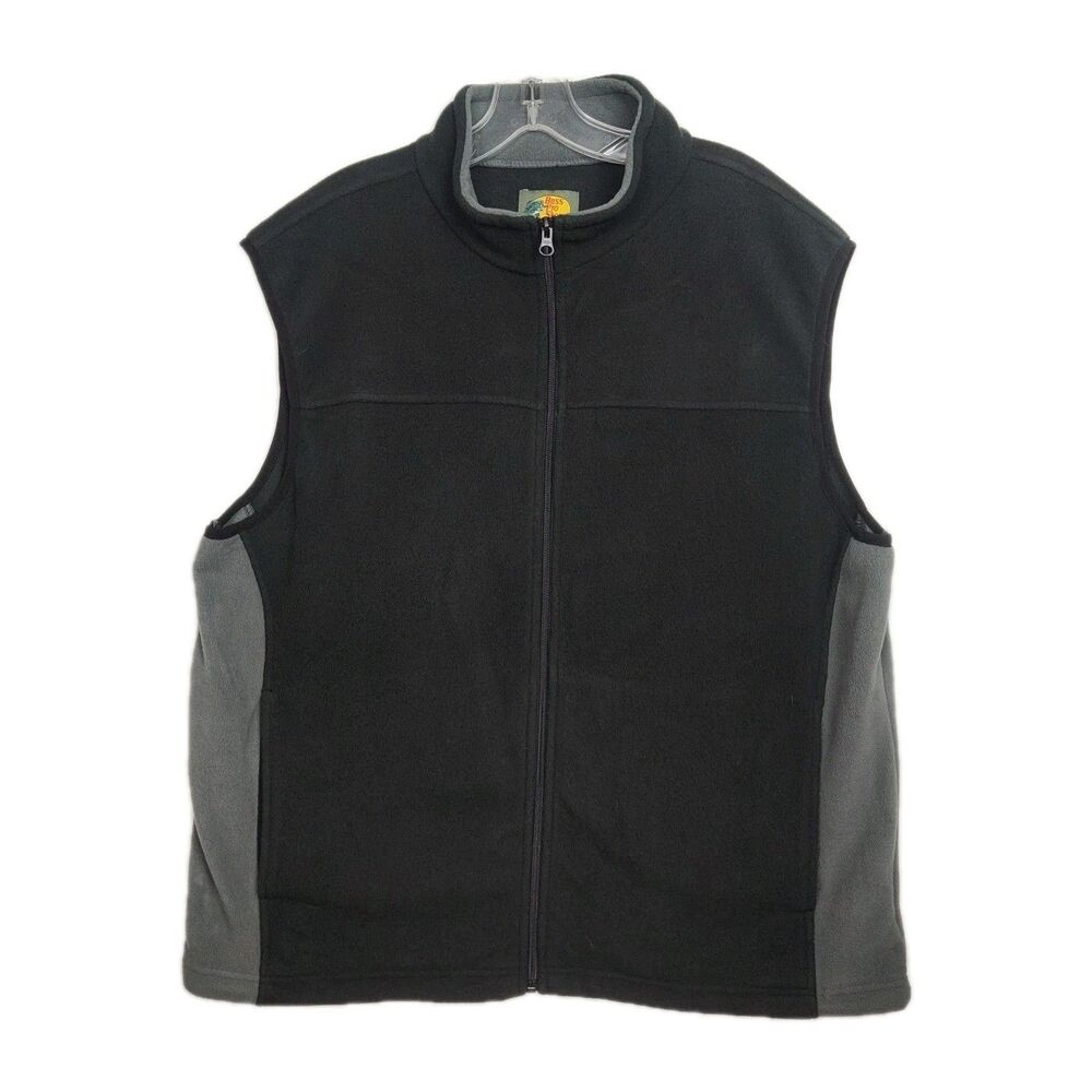 Bass Pro Shops Full-Zip Fleece Vest Men's Size XL Two-Tone‎ Gray Pockets